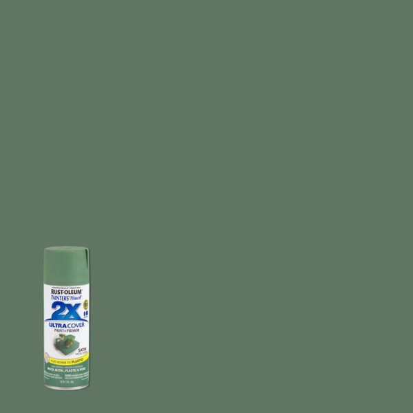 Rust-Oleum Painter's Touch 2X Ultra Cover Satin Moss Green Paint+Primer Spray Paint 12 oz