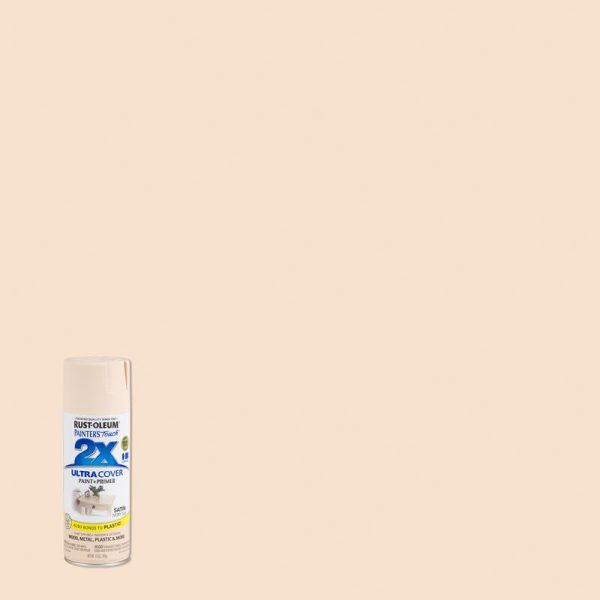 Rust-Oleum Painter's Touch 2X Ultra Cover Satin Ivory Silk Paint+Primer Spray Paint 12 oz
