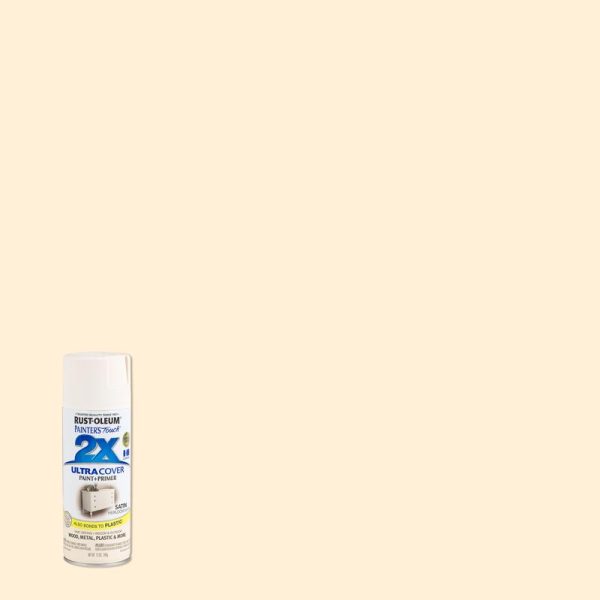 Rust-Oleum Painter's Touch 2X Ultra Cover Satin Heirloom White Paint+Primer Spray Paint 12 oz
