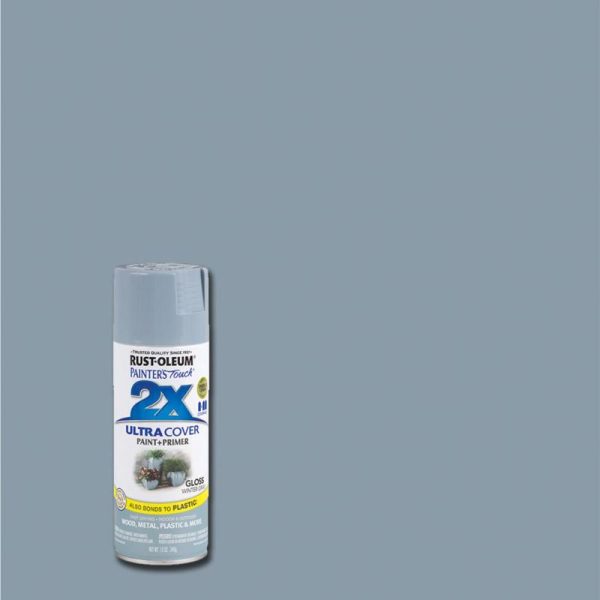 Rust-Oleum Painter's Touch 2X Ultra Cover Gloss Winter Gray Paint+Primer Spray Paint 12 oz