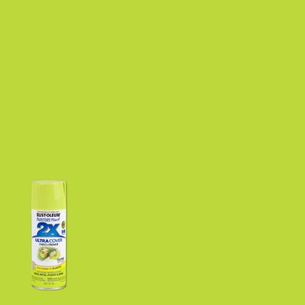 Rust-Oleum Painter's Touch 2X Ultra Cover Gloss Key Lime Paint+Primer Spray Paint 12 oz