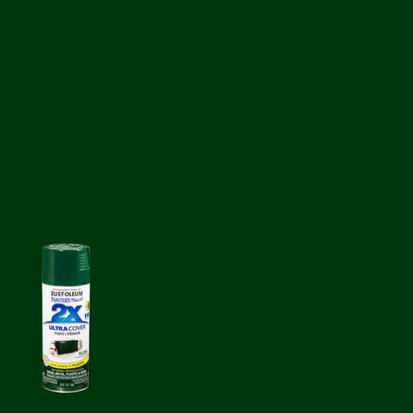 Rust-Oleum Painter's Touch 2X Ultra Cover Gloss Hunter Green Paint+Primer Spray Paint 12 oz