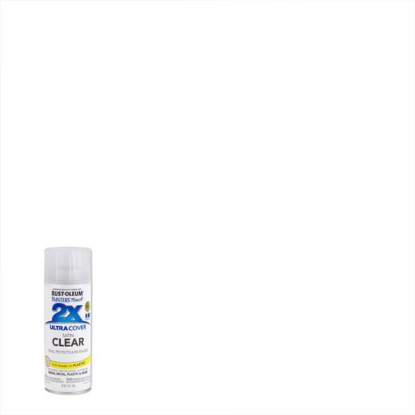 Rust-Oleum Painter's Touch 2X Ultra Cover Satin Clear Paint+Primer Spray Paint 12 oz