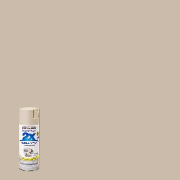 Rust-Oleum Painter's Touch 2X Ultra Cover Satin Stone Gray Paint+Primer Spray Paint 12 oz