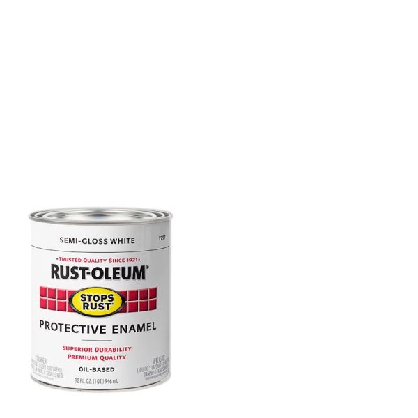 Rust-Oleum Stops Rust Semi-Gloss White Oil-Based Protective Paint 1 qt