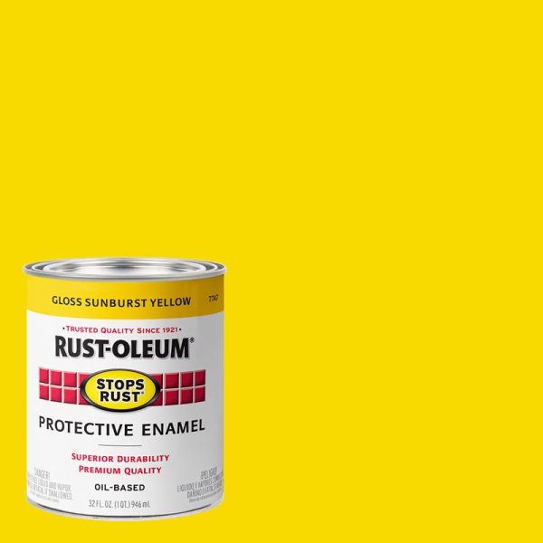 Rust-Oleum Stops Rust Gloss Sunburst Yellow Oil-Based Protective Paint 1 qt