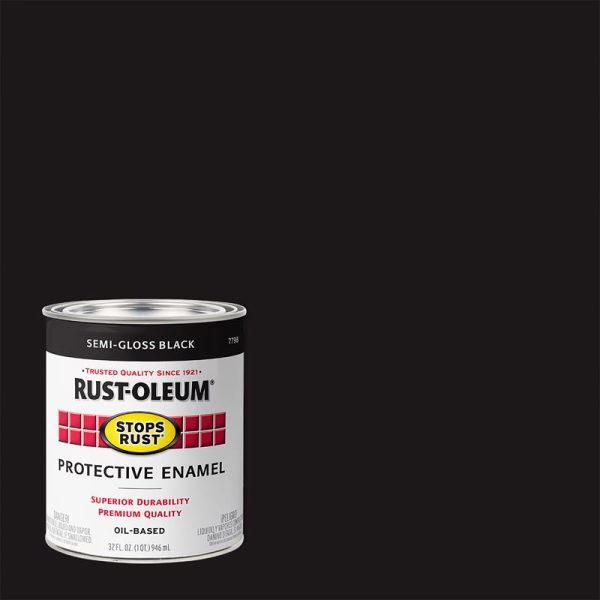 Rust-Oleum Stops Rust Semi-Gloss Black Oil-Based Protective Paint 1 qt