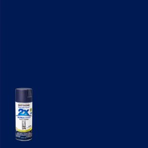 Rust-Oleum Painter's Touch 2X Ultra Cover Satin Midnight Blue Paint+Primer Spray Paint 12 oz