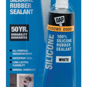 DAP White Silicone Rubber Door/Siding/ Window Sealant 2.8 oz