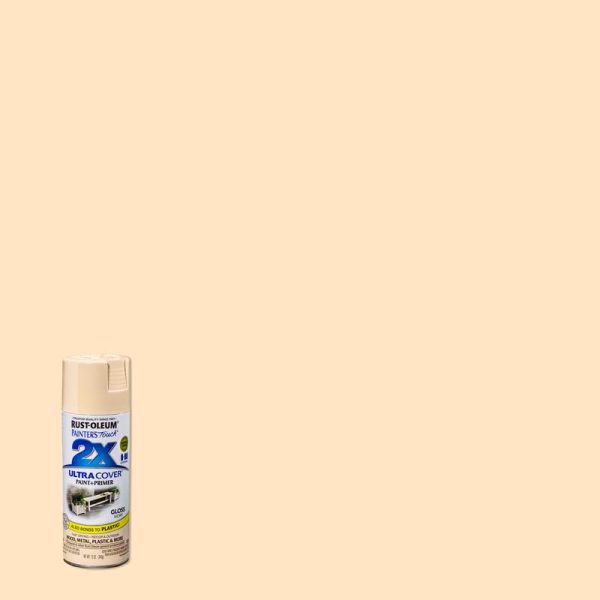 Rust-Oleum Painter's Touch 2X Ultra Cover Gloss Ivory Paint+Primer Spray Paint 12 oz