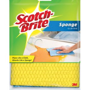 Scotch-Brite Delicate, Light Duty Sponge Cloths For All Purpose 6.8 in. L 2 pk