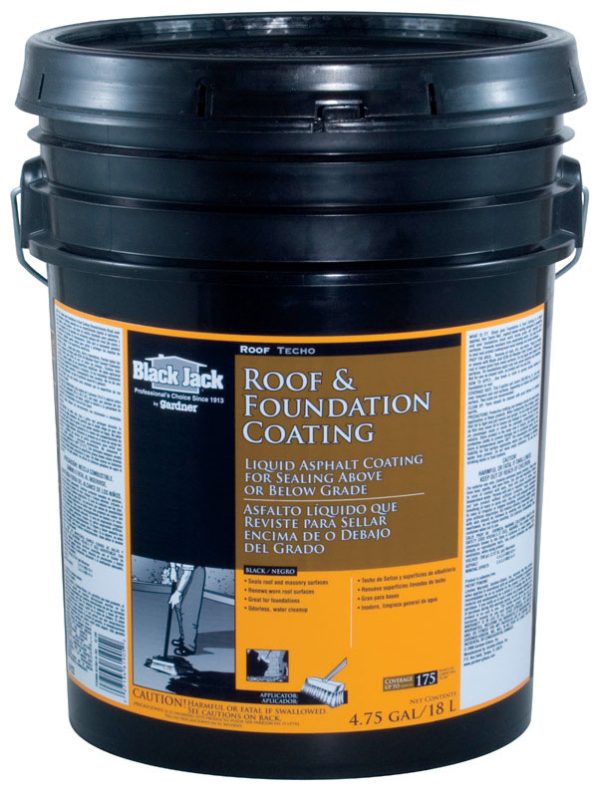 Black Jack Gloss Black Asphalt Roof And Foundation Coating 4.75 gal