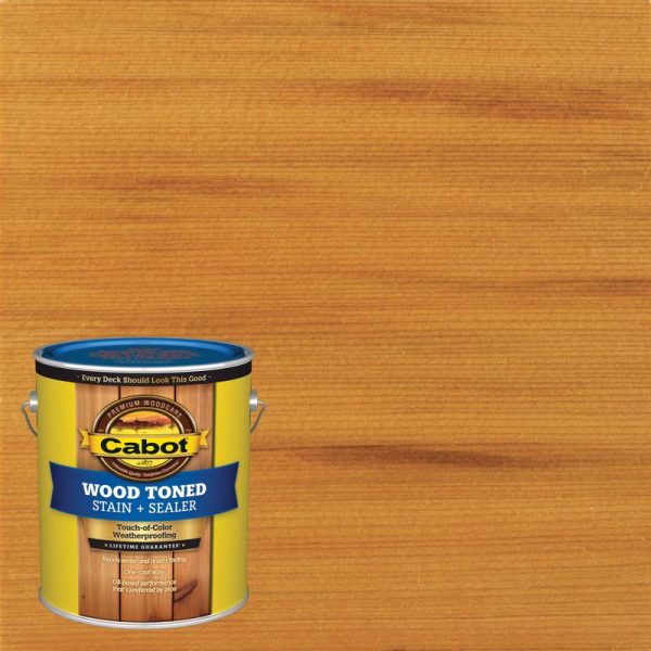 Cabot Wood Toned Stain & Sealer Low VOC Transparent Cedar Oil-Based Deck and Siding Stain 1 gal