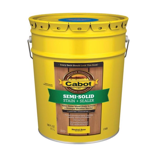 Cabot Low VOC Semi-Solid Tintable Neutral Base Oil-Based Deck and Siding Stain 5 gal