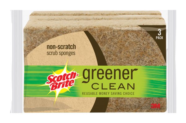 Scotch-Brite Greener Clean Non-Scratch Scrubber Sponge For Multi-Purpose 4.5 in. L 3 pk