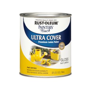 Rust-Oleum Painters Touch 2X Ultra Cover Gloss Sun Yellow Ultra Cover Paint Exterior & Interior 1 qt