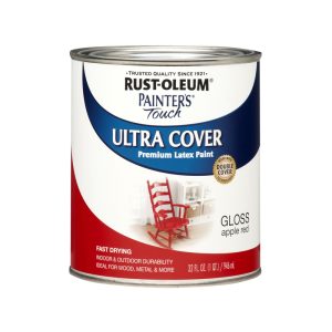 Rust-Oleum Painters Touch Ultra Cover Gloss Apple Red Water-Based Paint Exterior & Interior 1 qt