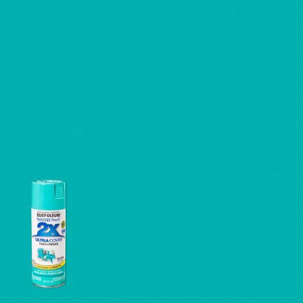 Rust-Oleum Painter's Touch 2X Ultra Cover Gloss Seaside Paint+Primer Spray Paint 12 oz