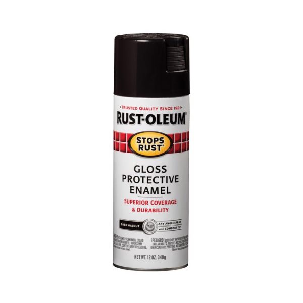 Rust-Oleum Stops Rust Gloss Dark Walnut Spray Paint 12 oz - PaintPlace ...