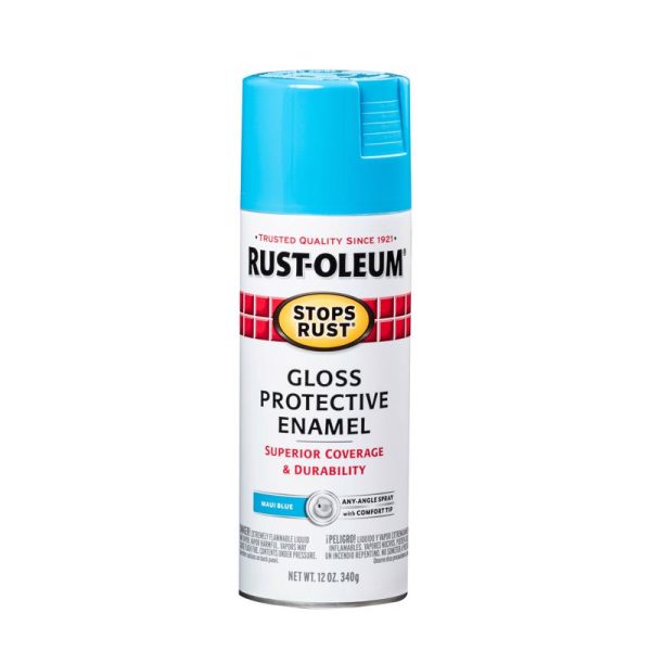 Rust-Oleum Stops Rust Gloss Maui Blue Spray Paint 12 oz