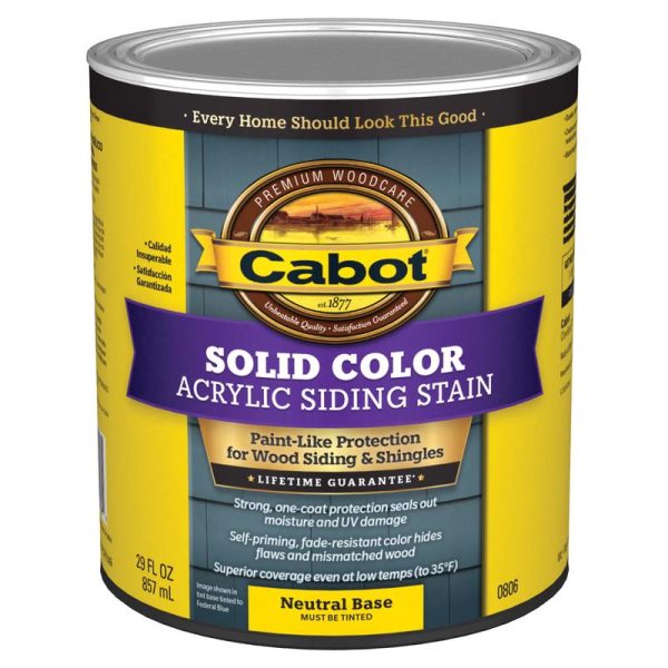 Cabot Solid Color Acrylic Siding Stain Solid Tintable Neutral Base Acrylic Siding Stain 1 qt
