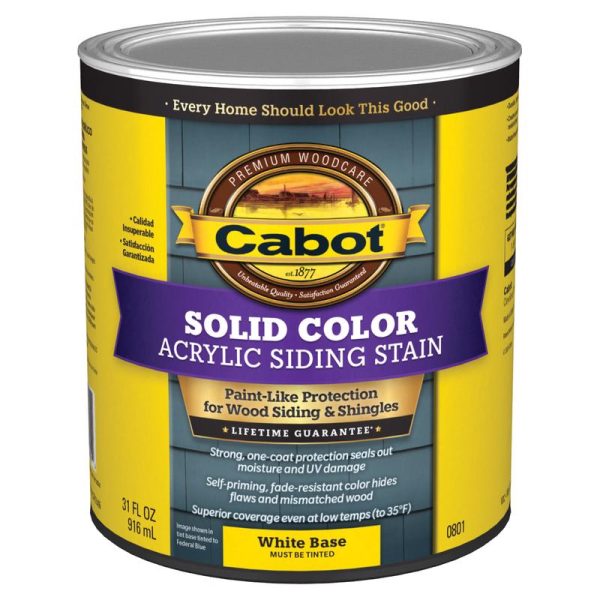 Cabot Solid Color Acrylic Siding Stain Solid Tintable White Base Acrylic Siding Stain 1 qt