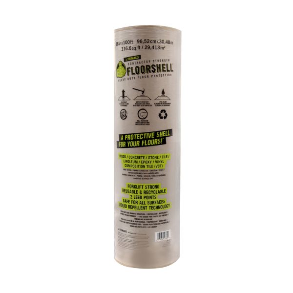 Trimaco FloorShell Surface Protection 0.046 mil X 38 in. W X 100 ft. L Paper Brown