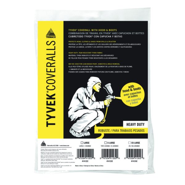 Dupont Tyvek Tyvek Coverall with Hood and Boots White XL 1 pk