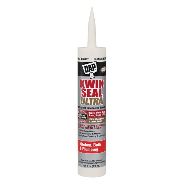 DAP Kwik Seal Ultra Biscuit Siliconized Acrylic Kitchen and Bath Sealant 10.1 oz