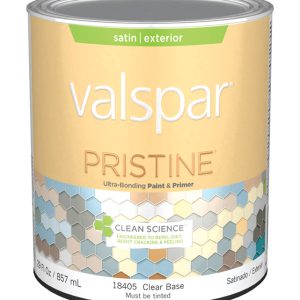 Valspar Pristine Satin Tintable Clear Base Paint and Primer Exterior 1 qt