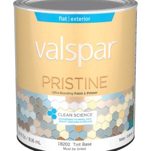 Valspar Pristine Flat Tintable Medium Base Paint and Primer Exterior 1 qt