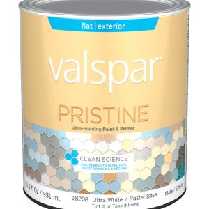 Valspar Pristine Flat Basic White Pastel Base Paint and Primer Exterior 1 qt