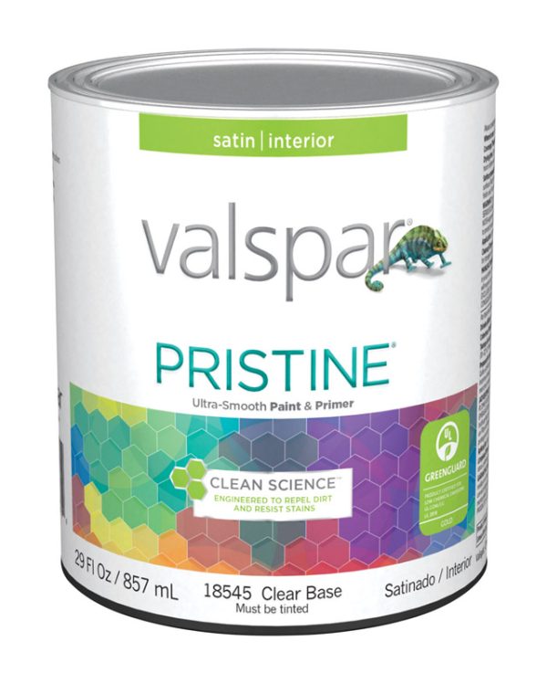 Valspar Pristine Satin Tintable Clear Base Paint Interior 1 qt
