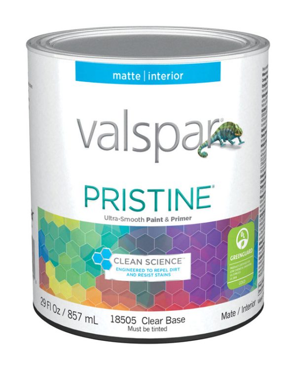 Valspar Pristine Flat Tintable Clear Base Paint Interior 1 qt