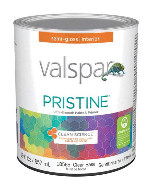 Valspar Pristine Semi-Gloss Tintable Clear Base Paint Interior 1 qt