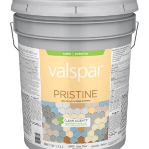 Valspar Pristine Satin Tintable Clear Base Paint and Primer Exterior 5 gal