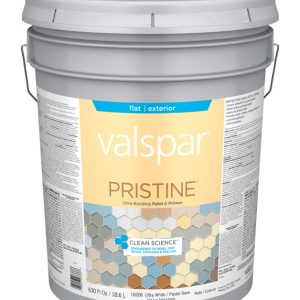 Valspar Pristine Flat Basic White Pastel Base Paint and Primer Exterior 5 gal