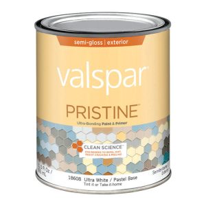 Valspar Pristine Semi-Gloss Basic White Pastel Base Paint and Primer Exterior 1 qt