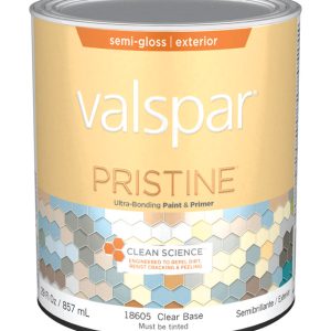 Valspar Pristine Semi-Gloss Tintable Clear Base Paint and Primer Exterior 1 qt