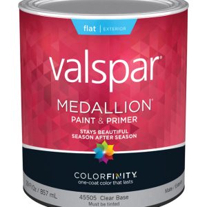 Valspar Medallion Flat Clear Base Paint and Primer Exterior 1 qt