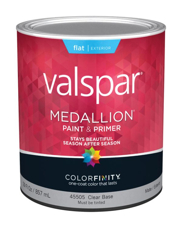 Valspar Medallion Flat Clear Base Paint and Primer Exterior 1 qt