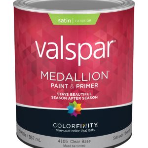 Valspar Medallion Satin Clear Base Paint and Primer Exterior 1 qt