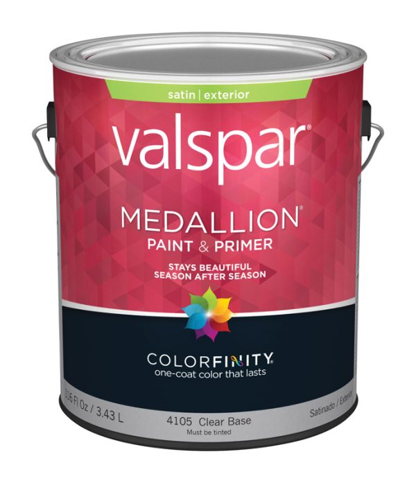 Valspar Medallion Satin Clear Base Paint and Primer Exterior 1 gal