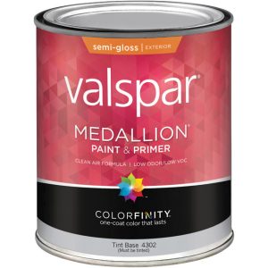 Valspar Medallion Semi-Gloss Tintable Tint Base Paint Exterior 1 qt