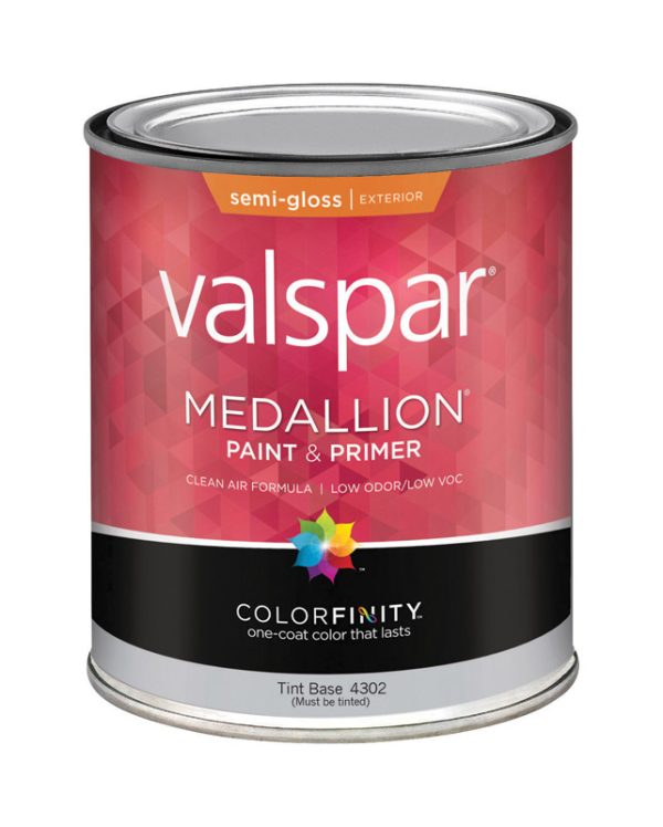 Valspar Medallion Semi-Gloss Tintable Tint Base Paint Exterior 1 qt