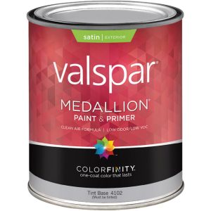 Valspar Medallion Satin Tint Base Paint and Primer Exterior 1 qt