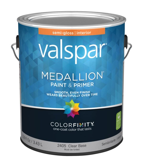 Valspar Medallion Semi-Gloss Clear Base Paint and Primer Interior 1 gal