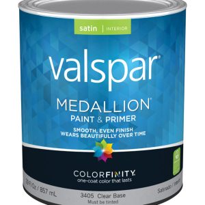 Valspar Medallion Satin Clear Base Paint and Primer Interior 1 qt