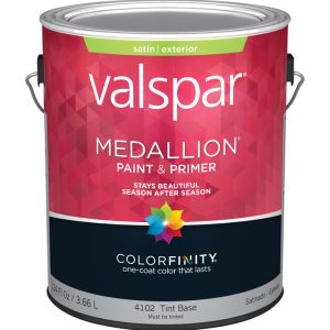 Valspar Medallion Satin Tint Base Paint and Primer Exterior 1 gal