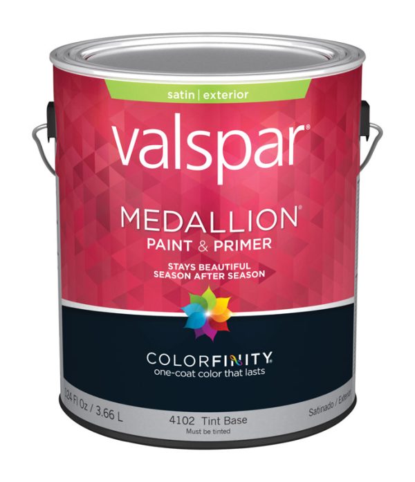 Valspar Medallion Satin Tint Base Paint and Primer Exterior 1 gal